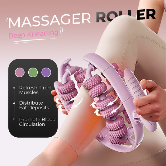 🦵 BUY 3 GET 1 FREE! 💆♀️ Leg Massager Roller - Relieves Muscle Tension & Improves Circulation, Portable for Home/Office Use ✨📦