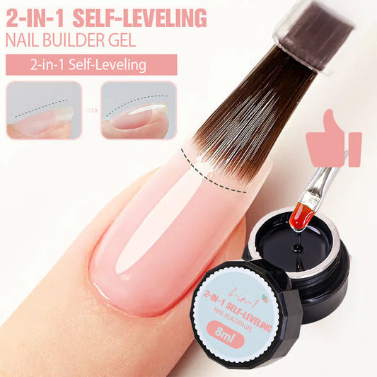 💅 BUY 1 GET 1 FREE! ✨ 3-in-1 Self-Leveling Nail Builder Gel - Base, Builder & Top Coat with 15s Quick Cure for Strong & Glossy Manicure 🌟🌀
