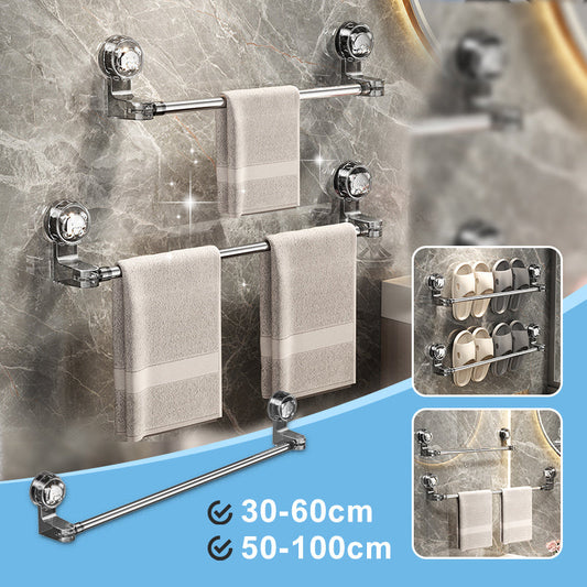 🛁 ¡COMPRA 2 LLEVA 3! ✨ Barra de Toallas Retráctil con Ventosas - Soporte Ajustable sin Perforaciones para un Estilo de Baño de Lujo 🌟🧻