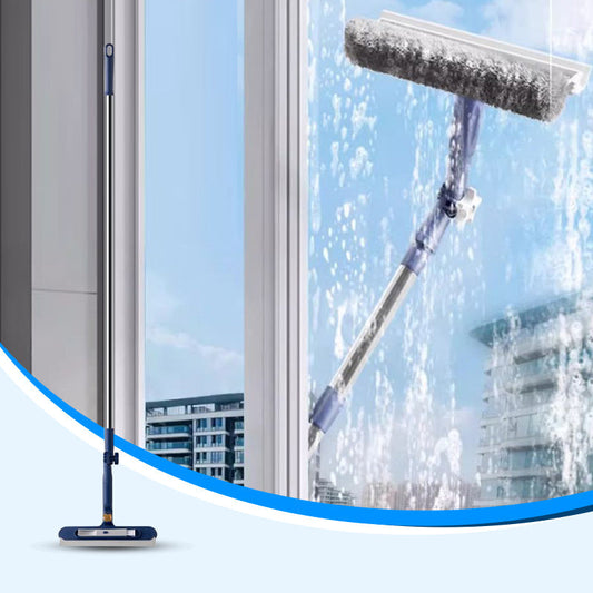 🪟 BUY 2 - SAVE £8.99! ✈️ FREE DELIVERY ✨ High-Rise Window Squeegee - Telescopic Handle & Professional Blade for Streak-Free Cleaning 📦🔧