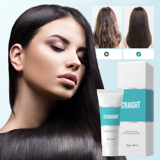 💆♀️ BUY 2 GET 1 FREE! ✨ Protein Correcting Hair Straightening Cream - Keratin Repair & Heat Protection for Frizz-Free Silky Hair 🌟🧖♀️