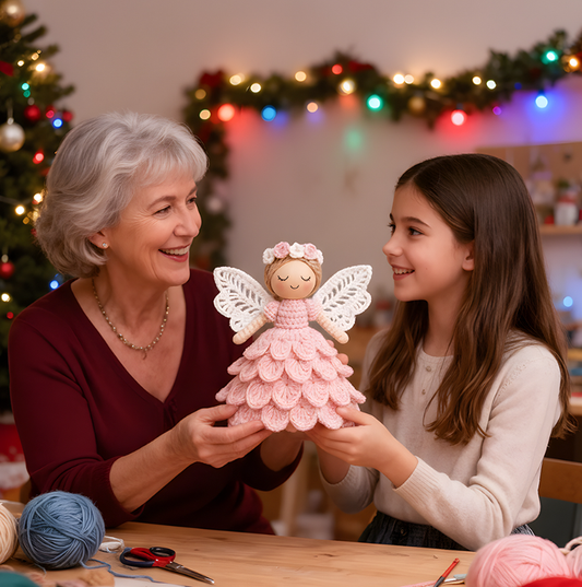 👼 CHRISTMAS SALE 50% OFF! ✨ Crochet Your Own Angel Kit - Complete Beginner-Friendly Set with Acrylic Yarn, Needles & Step-by-Step Instructions 🧶✨