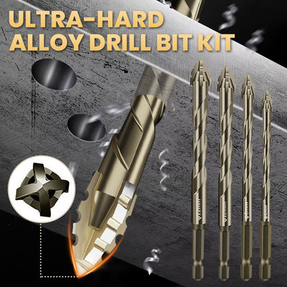 🔧 Save 50%! ⚡ 4-Flute Eccentric Drill Bit Kit – Titanium-coated & multi-material ✨