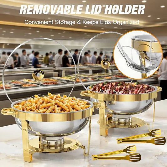 🍲 50% OFF NOW! ✨ Stainless Steel Chafing Dish Buffet Set – Professional-Grade, Food Safe & Portable for Weddings, Parties & Events 🎉