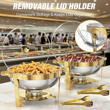 🔥 69% OFF NOW! 🎄 Stainless Steel Chafing Dish Buffet Set - Even Heat & Durable, Perfect for Holiday Gatherings and Parties ✨