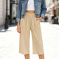 👖 50% OFF NOW! ⏰ Women's High Waisted Wide Leg Linen Capri Pants – Elastic Smock Waist & Breathable Fabric – Flattering fit, effortless style – perfect for warm days 🌸