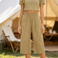 👖 50% OFF NOW! ⏰ Women's High Waisted Wide Leg Linen Capri Pants – Elastic Smock Waist & Breathable Fabric – Flattering fit, effortless style – perfect for warm days 🌸