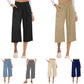 👖 50% OFF NOW! ⏰ Women's High Waisted Wide Leg Linen Capri Pants – Elastic smock waist & breathable – Relaxed fit, perfect for summer or resort wear – comfortable and chic 🌸✨