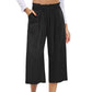 👖 50% OFF NOW! ⏰ Women's High Waisted Wide Leg Linen Capri Pants – Elastic Smock Waist & Breathable Fabric – Flattering fit, effortless style – perfect for warm days 🌸