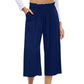 👖 50% OFF NOW! ⏰ Women's High Waisted Wide Leg Linen Capri Pants – Elastic Smock Waist & Breathable Fabric – Flattering fit, effortless style – perfect for warm days 🌸