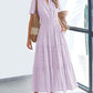 👗 50% OFF NOW! 💜 Women's Lightweight Short Sleeve V-Neck Elastic Waist Dress – Breezy & flattering – Perfect for summer, brunch or beach days – easy, comfortable style 🌸