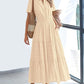 👗 50% OFF NOW! 💜 Women's Lightweight Short Sleeve V-Neck Elastic Waist Dress – Breezy & flattering – Perfect for summer, brunch or beach days – easy, comfortable style 🌸