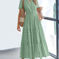 👗 50% OFF NOW! 💜 Women's Lightweight Short Sleeve V-Neck Elastic Waist Dress – Breezy & flattering – Perfect for summer, brunch or beach days – easy, comfortable style 🌸
