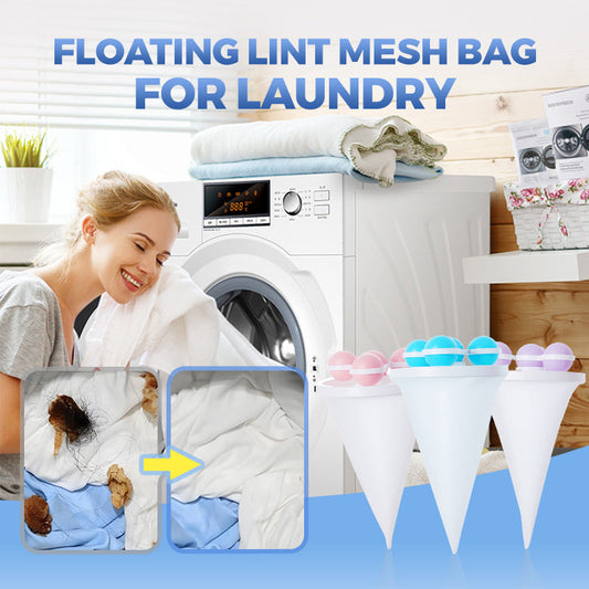 🧺 BUY 1 GET 1 FREE! 🧼 Floating Lint Mesh Bag – Traps Hair & Lint, Reusable & Protects Drain 🚿