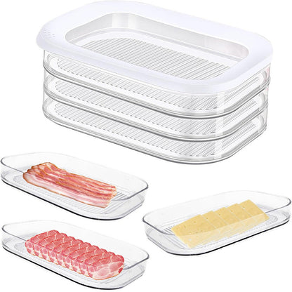 🥗 BUY 3 GET 1 FREE! 🧊 3‑Layer Fridge Crisper – Clear, reusable & stackable ✨