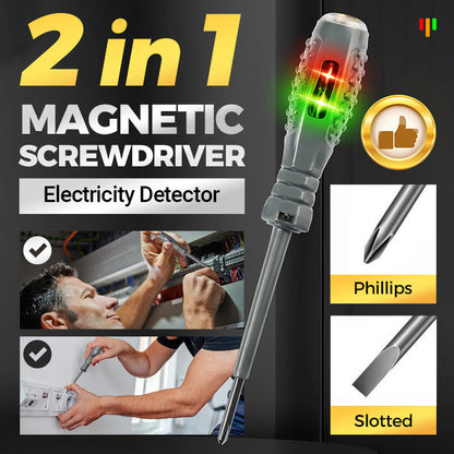 🛠️ 50% OFF NOW! ✨ 2-in-1 High Torque Magnetic Screwdriver with Electricity Detector - 15 Bits & Voltage Tester for Safe & Efficient Repairs ⚡🔧