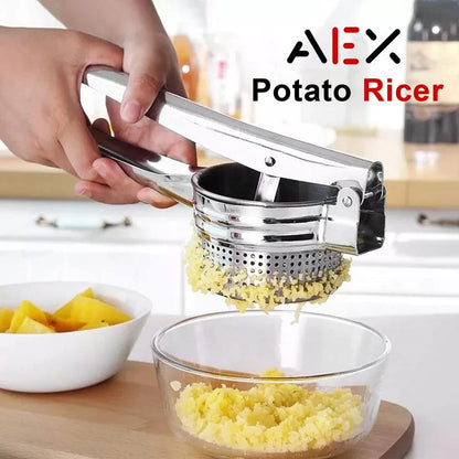 🥔 BUY 2 GET 1 FREE! 🍹 AEX Multifunctional Stainless Steel Press – For Potatoes, Juice & Food – Heavy-Duty, Easy Clean & Efficient ✨
