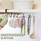 🏠 BUY 2 GET 1 FREE! 🔥 Under Shelf Hanger with 6 Hooks – Space Saving Kitchen Organizer – No drill, steel utensil holder & perfect for cabinets or wardrobes 🍴