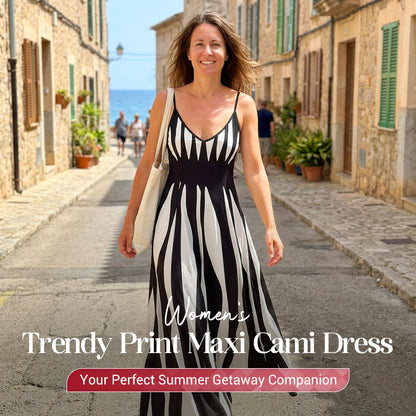 🌙 50% OFF NOW! 👗 LUNE Printed Maxi Cami Dress – Flowy fabric, vibrant print & lightweight – Perfect for summer days & effortless style ☀️