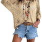 👚 50% OFF NOW! 🌸 Women's Bohemian-Inspired Beige Crochet Top with V-Neck – Breathable, Relaxed Fit & Perfect for Summer Days ☀️