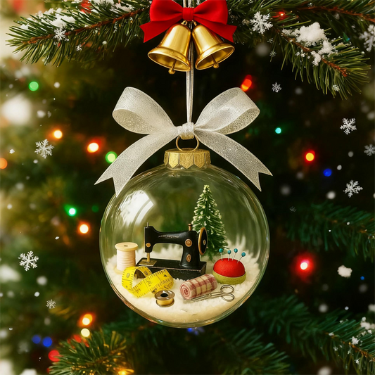 🎄 BUY 3 GET 4! ✨ SEWING SNOW GLOBE - DIY Holiday Ornament Kit with Pre-cut Felt, Embroidery Thread and Needle, Perfect Christmas Craft Gift for Family 🧵🌟