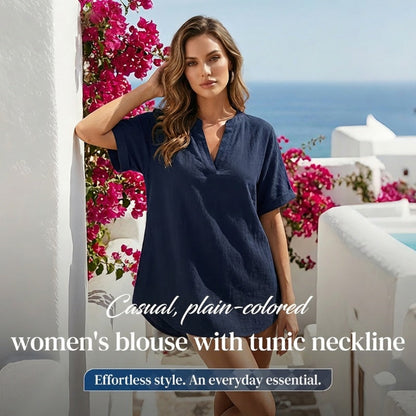 👕 50% OFF NOW! 🌸 Fashion Loose Solid Color Short Sleeve Top – Soft, breathable & perfect for daily wear, layering or warm spring days 🌿