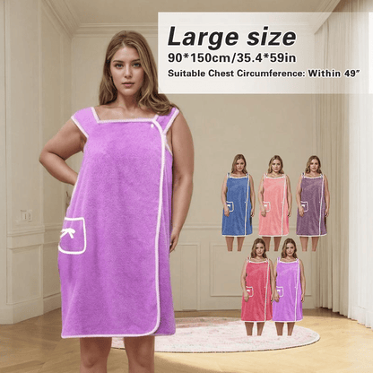 ✨ 50% OFF NOW! 🎉 Plus Size Women's Wearable Shower Skirt – Quick-Dry, Soft & Full Coverage for Ultimate Comfort 🚿👗📦