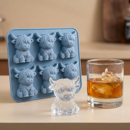🐮 BUY 3, GET 1 FREE! ⏳ Mini Highland Cow Ice Cube Mold – Cute 3D ice for drinks & parties – UK ready, perfect for gifting – fun and durable 🧊🎁✨