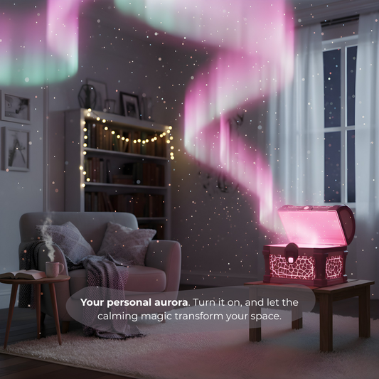 🎁 60% OFF! ✨ TREASURE CHEST PROJECTOR - 8 Ocean Themes & Starry Night Effects, Auto Color Changing LED Night Light, Perfect for Kids' Bedroom and Relaxation 🌊🌙