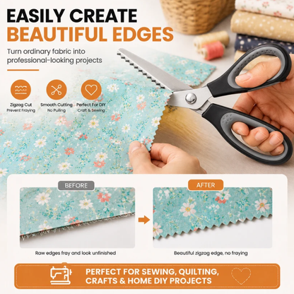 ✂️ Save 50%! 🧵 Serrated Sewing Scissors – Ultra‑sharp, zigzag cuts & comfort grip ✨