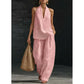 👗 50% OFF NOW! 🌊 Boho Linen Two Piece Set – Halter neck top & wide leg pants – Perfect for beach, vacation or brunch – lightweight & breathable 🌸