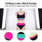 👙 60% OFF NOW! 🌈 Color Block Patchwork Nylon Sporty 3-Piece Bikini Set – High Waisted, Tummy Control & Perfect for Beach Days 🏖️