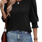 👚 50% OFF NOW! ☀️ Blouses for Women – Dressy Casual 3/4 Length Sleeve Tops with Smocked Cuffs – Flowy, elegant & perfect for work, brunch or summer outings 🌼