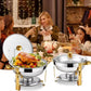 🍲 50% OFF NOW! ✨ Stainless Steel Chafing Dish Buffet Set – Professional-Grade, Food Safe & Portable for Weddings, Parties & Events 🎉