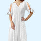 👗 50% OFF NOW! 💃 Women's Elegant V-Neck Hollow-Out Solid Dress – Flattering cut, breathable fabric & perfect for summer parties or date nights ✨