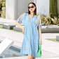 👗 50% OFF NOW! 💃 Women's Elegant V-Neck Hollow-Out Solid Dress – Flattering cut, breathable fabric & perfect for summer parties or date nights ✨