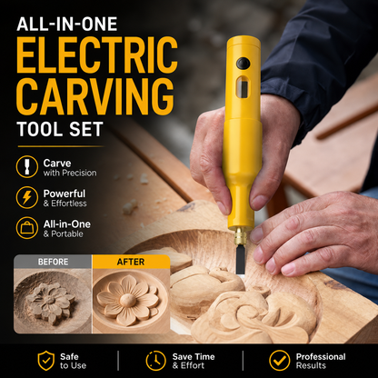 🎨 40% OFF NOW! 🖌️ All-in-One Electric Carving Tool Set – 12 bits, versatile & easy to use – Perfect for wood, linoleum & DIY engraving projects ✨