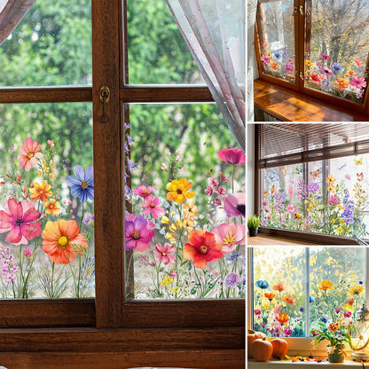 💐 50% OFF NOW! 🖼️ Colorful Floral Bouquet Window Sticker – Vibrant design, easy peel & removable – Perfect for home, cafe & spring decor ✨