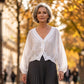 👕 50% OFF NOW! ☀️ Women's Lightweight Sun Protection Shirt – Deep V-neck, lantern sleeves & sheer layer – Breathable, stylish & perfect for summer layering 🌿