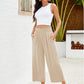 👖 50% OFF NOW! ⏰ Women's High Waisted Wide Leg Linen Capri Pants – Elastic Smock Waist & Breathable Fabric – Flattering fit, effortless style – perfect for warm days 🌸