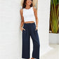 👖 50% OFF NOW! ⏰ Women's High Waisted Wide Leg Linen Capri Pants – Elastic Smock Waist & Breathable Fabric – Flattering fit, effortless style – perfect for warm days 🌸