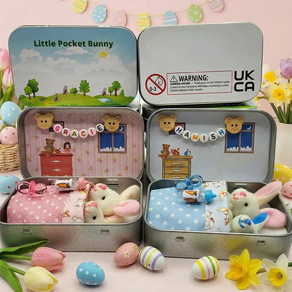 🐰 50% OFF NOW! 🎁 Bunny Mummy Tiny Plush Pocket Tin – Adorable Gift Box, Collectible & Perfect for Easter 🐣