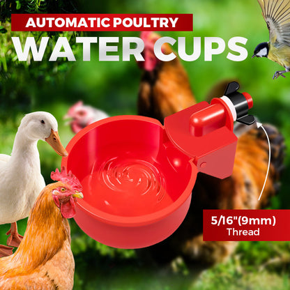 🐔 50% OFF! 💧 Poultry Water Cups – 5/16" thread, automatic & durable ✨