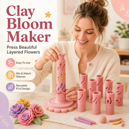 🌸 Save 50%! 🎨 Clay Bloom Maker Set – 24 colors & reusable flower shaper ✨