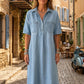 👗 60% OFF NOW! 👖 Casual Pocket Denim Midi Shirt Dress – Soft denim & relaxed fit – Functional pockets, perfect for everyday casual – comfortable and versatile ✨🌸