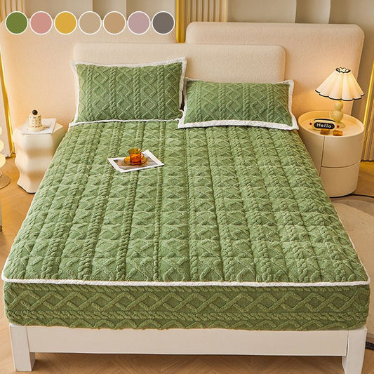 🛏️ 60% OFF! 🎁 WARM FITTED BED SHEET - Brushed Flannel & Deep Pocket (Up to 40cm), Non-Slip Corners for All-Season Comfort - Perfect Gift Idea ❄️🛌
