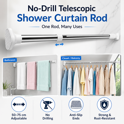 🧺 Save 50%! 🪜 Telescopic Clothing Rod – Extendable & space-saving ✨