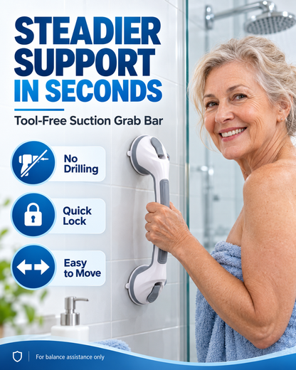 🚿 Save 50%! 🛁 Suction Grab Bar – No drilling, high-strength & washable ✨