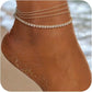 ⭐ 50% OFF NOW! 💦 Dainty Layered Waterproof Anklet – Delicate chains, waterproof & tarnish-free – Perfect for beach, pool & daily wear ✨