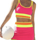 👙 60% OFF NOW! 🌈 Color Block Patchwork Nylon Sporty 3-Piece Bikini Set – High Waisted, Tummy Control & Perfect for Beach Days 🏖️